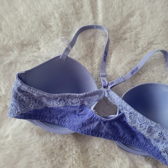 🩵AERIE REAL HAPPY DEMI LIGHTLY LINED LACE BRA SIZE 34D - Picture 10 of 11